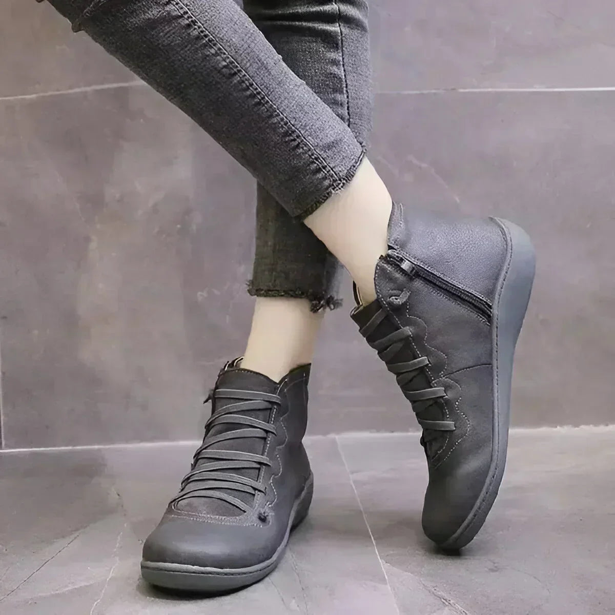 Synnove - Anti-Slip Lace-Up Snow Boots