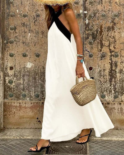 SIENNA | Elegant Dress with Open Back and Fashionable Cross Neckline