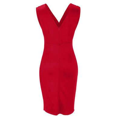Fresia | Tailored dress with V-neck and slit