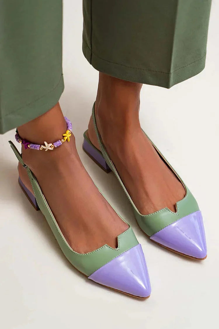 Colorful loop with back strap and pointed toe