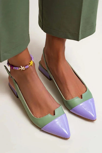 Colorful loop with back strap and pointed toe