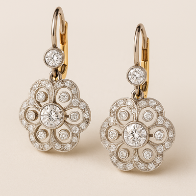 Jessamine - Crystal Flower Cubic Zirconia Earrings