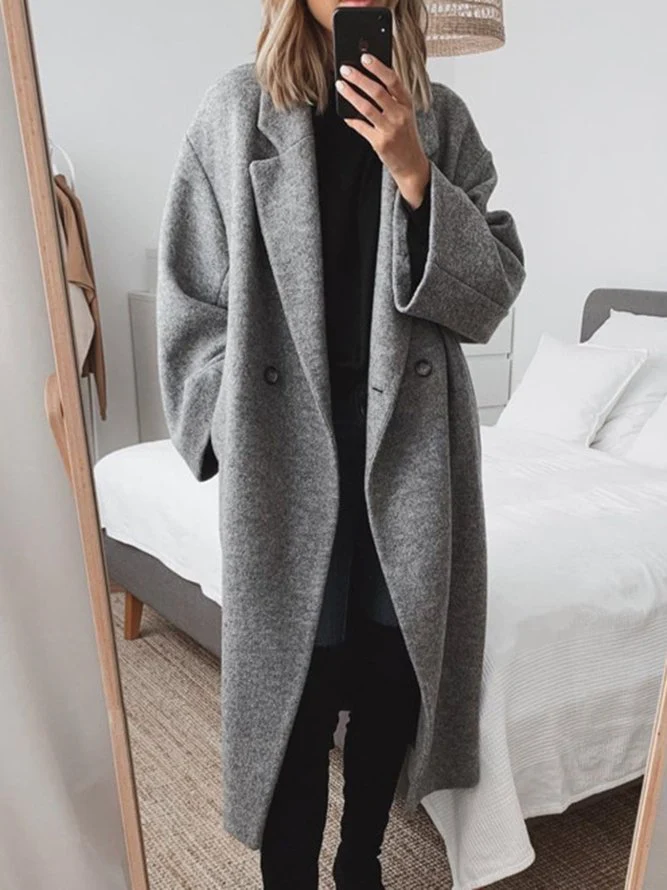 Scarlett - Lapel Turn-down Collar Overcoat