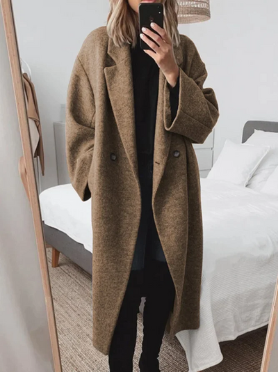 Scarlett - Lapel Turn-down Collar Overcoat