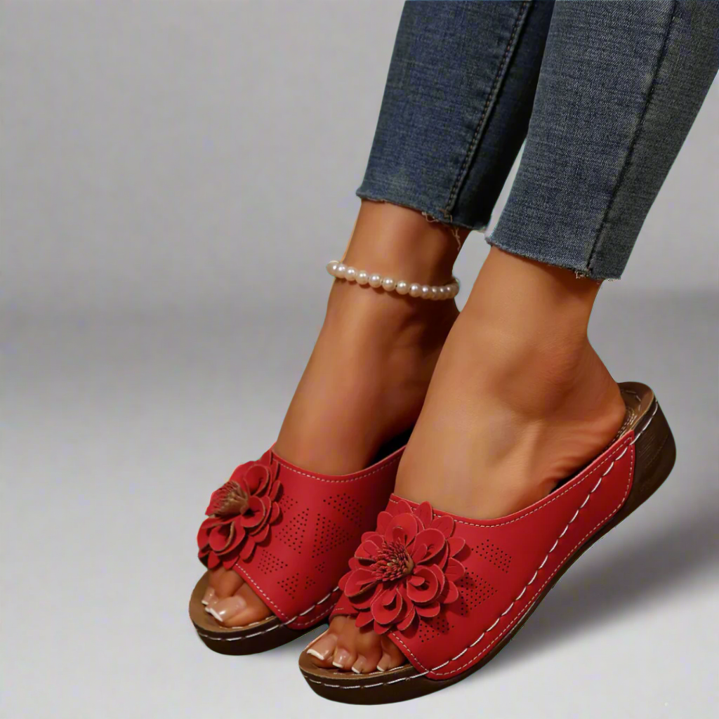 Jolanda | Elegant Orthopedic Sandals with Floral Design