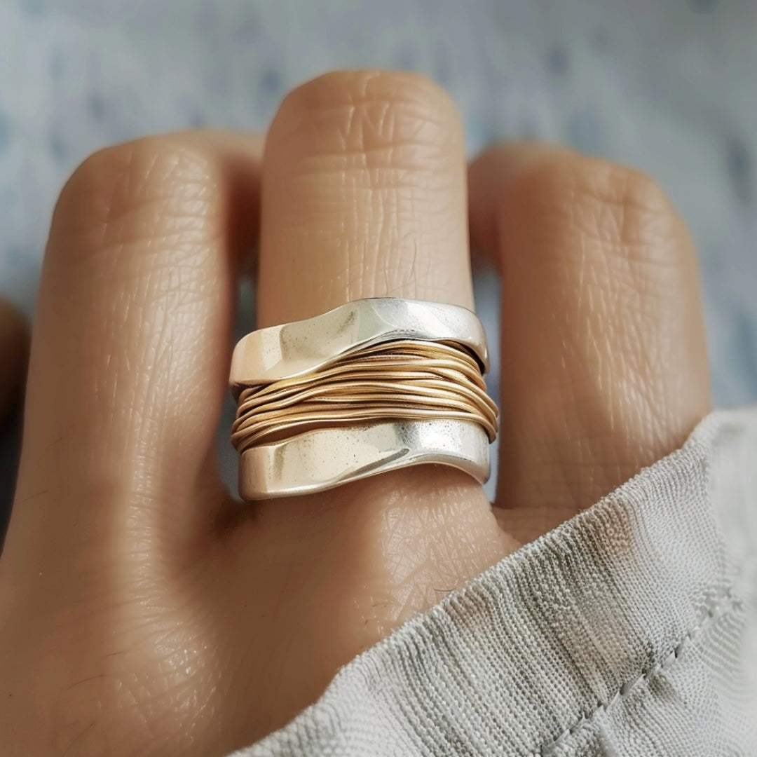 Lorelei - Statement Two-Tone Fashion Ring