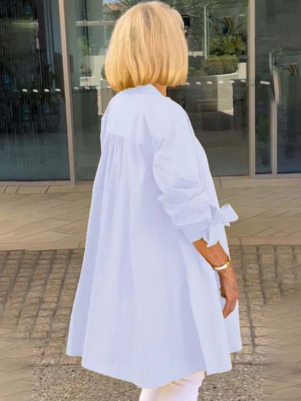 Solid Cotton Swing Dress for Women