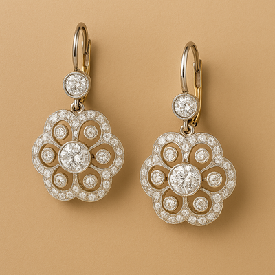 Jessamine - Crystal Flower Cubic Zirconia Earrings