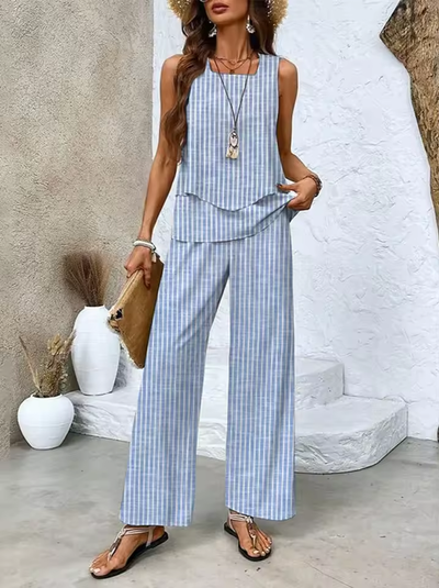 Two-Piece Set with Matching Top and Pants
