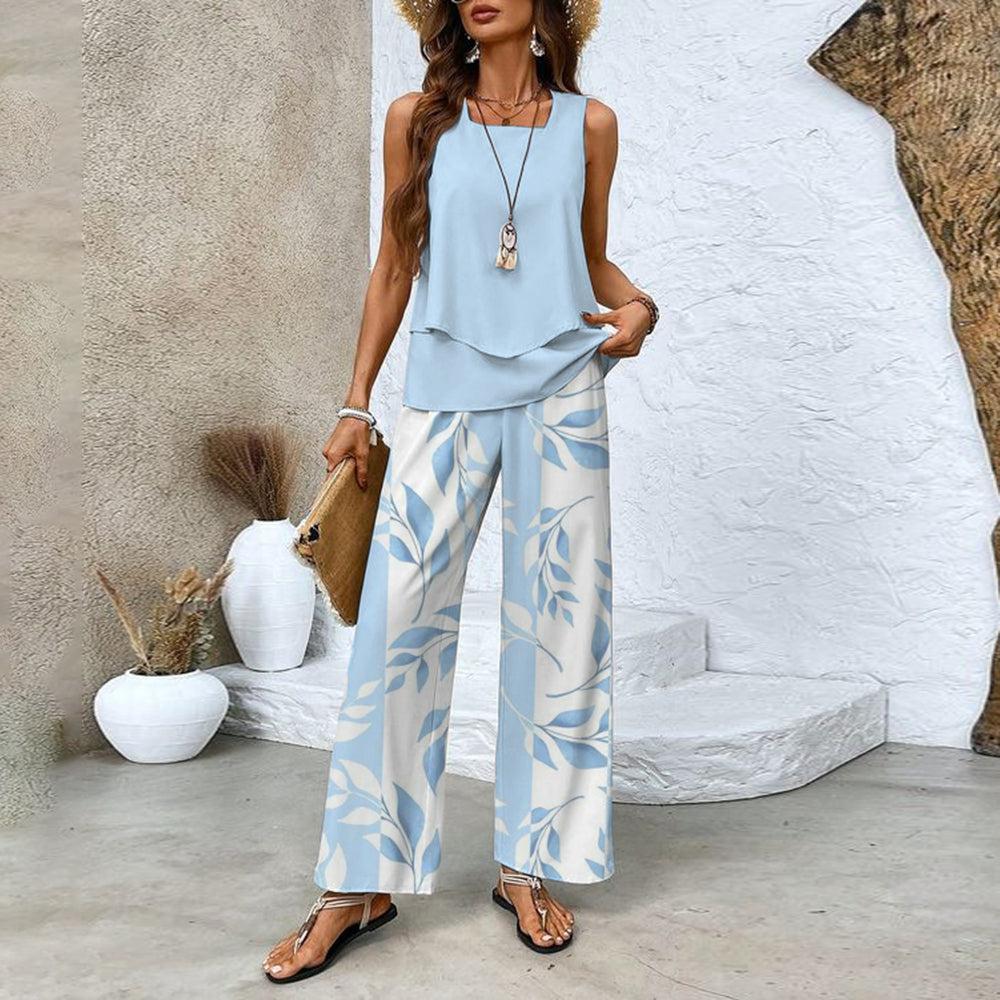 Two-Piece Set with Matching Top and Pants