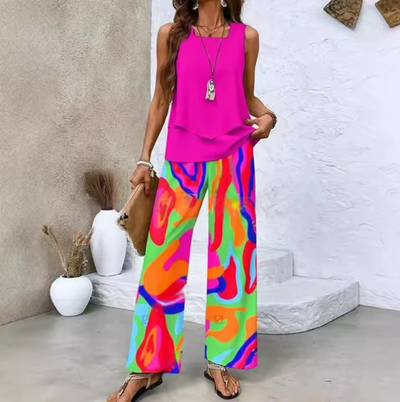 Two-Piece Set with Matching Top and Pants