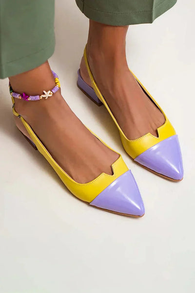 Colorful loop with back strap and pointed toe