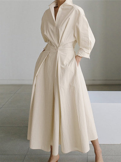 Clémence™ | Midi Dress with Button Detail