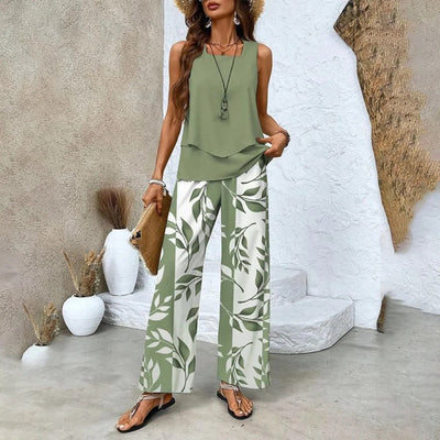 Two-Piece Set with Matching Top and Pants