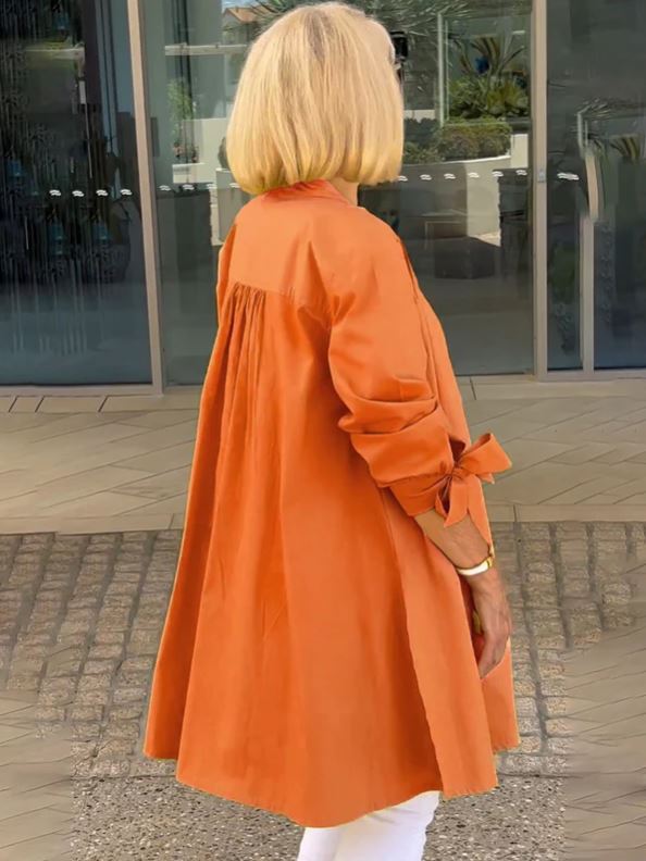 Solid Cotton Swing Dress for Women