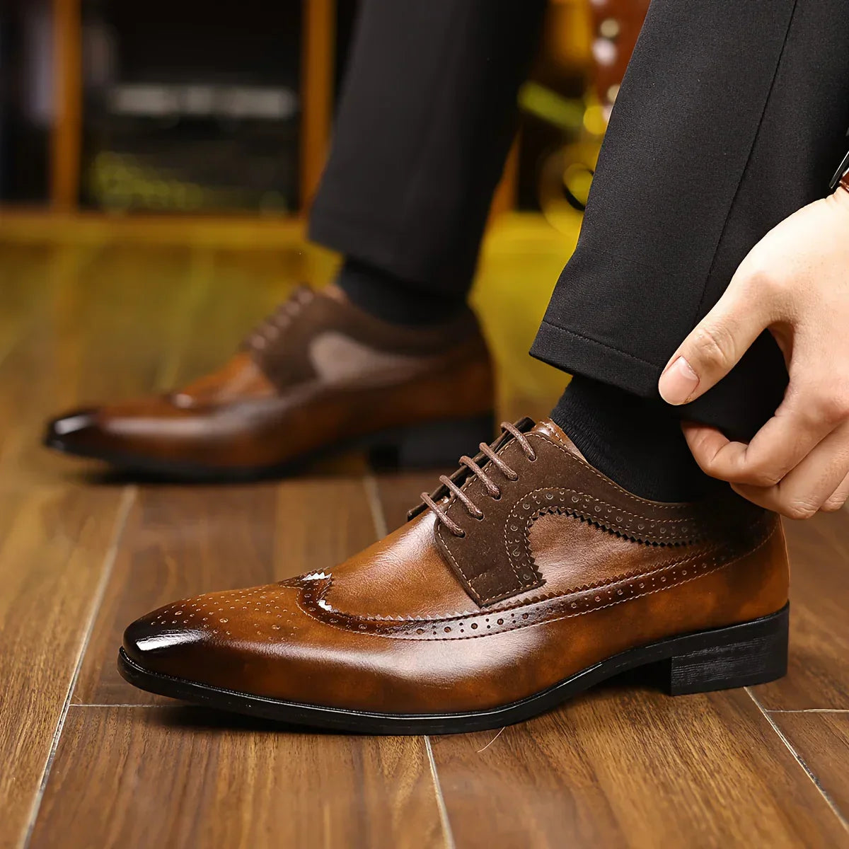 Daniel - Classic Men's Brogue Leather Shoes