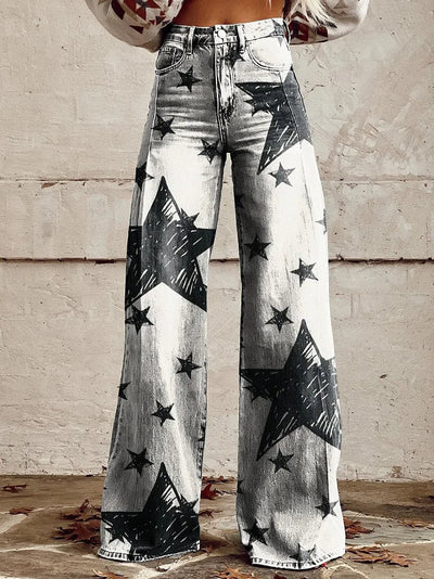 Lucy - Casual High-Waisted Vintage Gradient Wide-Leg Pants