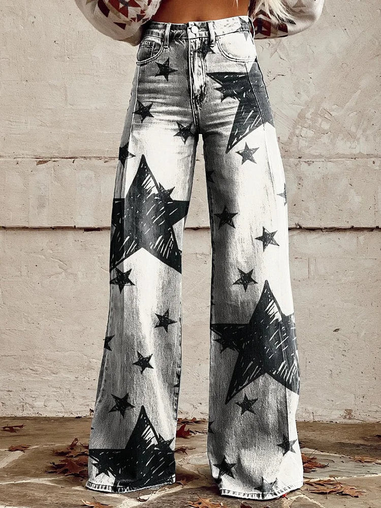 Lucy - Casual High-Waisted Vintage Gradient Wide-Leg Pants