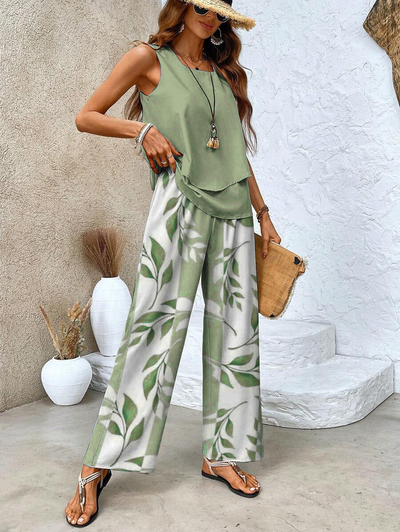 Two-Piece Set with Matching Top and Pants