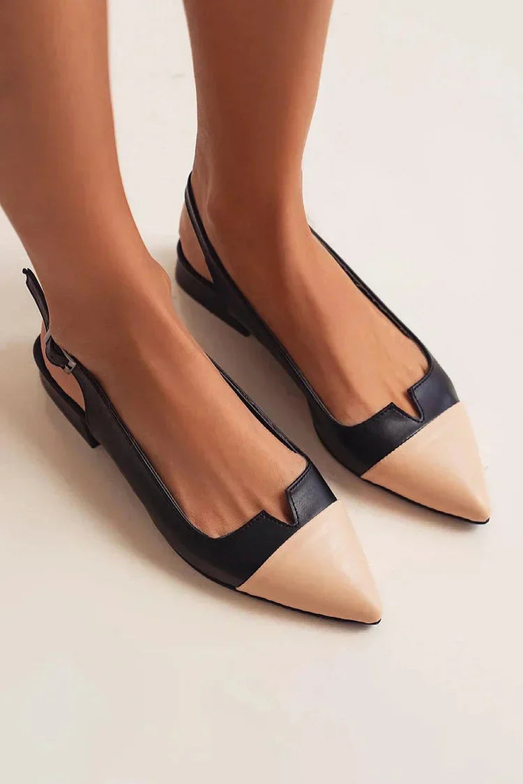 Colorful loop with back strap and pointed toe