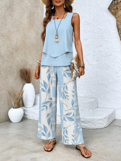 Two-Piece Set with Matching Top and Pants