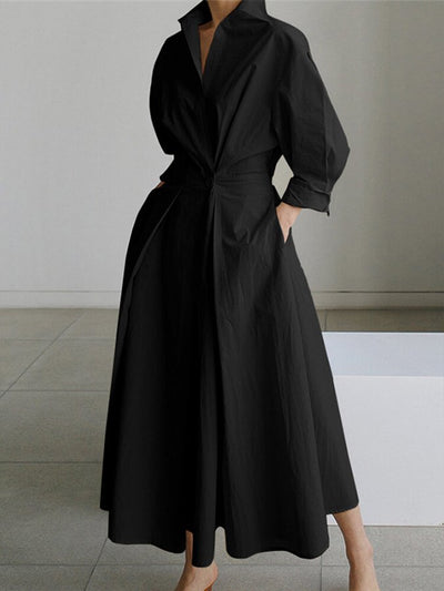 Clémence™ | Midi Dress with Button Detail