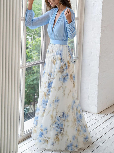 Elena | Maxi dress with Dazzling floral print
