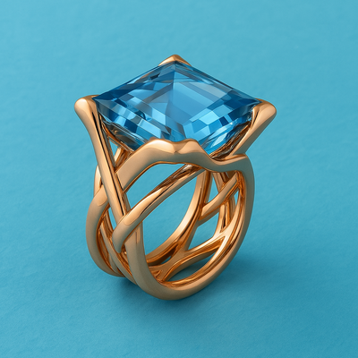 Ada - Inlaid Zirconia Party Cocktail Ring