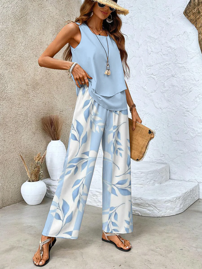 Two-Piece Set with Matching Top and Pants