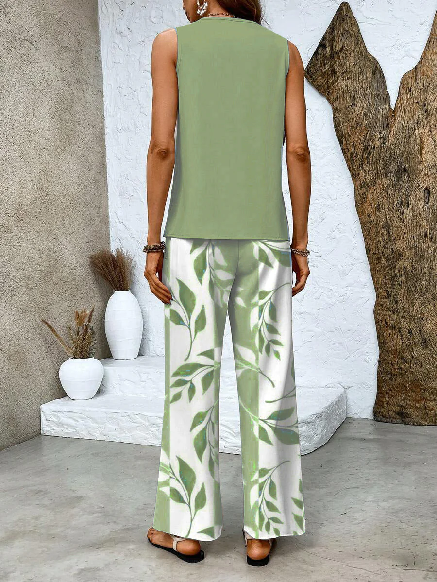 Two-Piece Set with Matching Top and Pants