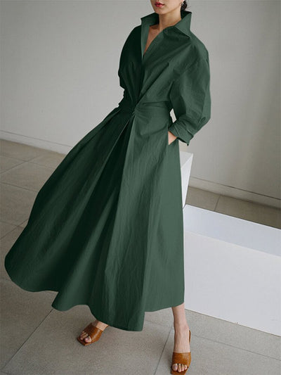 Clémence™ | Midi Dress with Button Detail