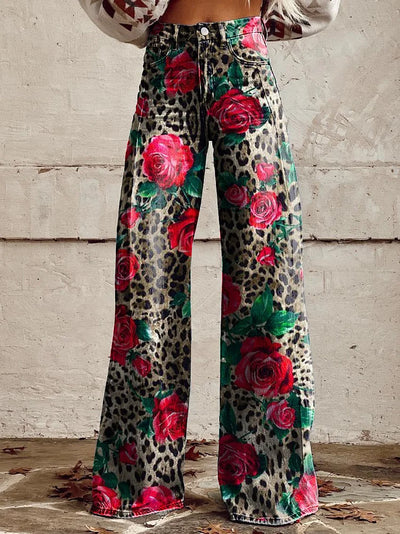 Reese - Leopard Print Wide Leg Pants