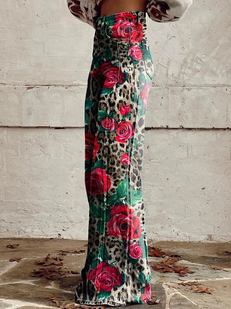 Reese - Leopard Print Wide Leg Pants