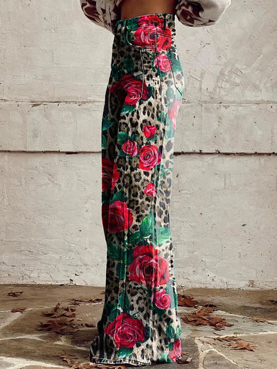 Reese - Leopard Print Wide Leg Pants