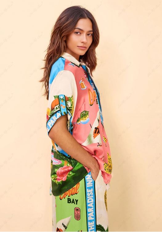 Two-Piece Printed Summer Style Set at Sunny Beach - Top