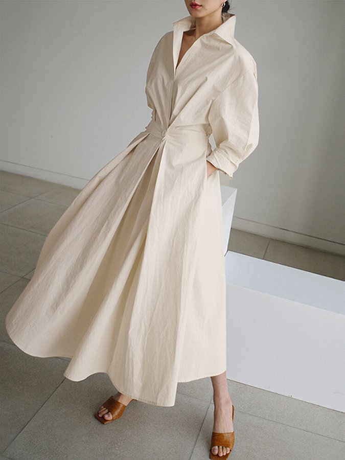 Clémence™ | Midi Dress with Button Detail