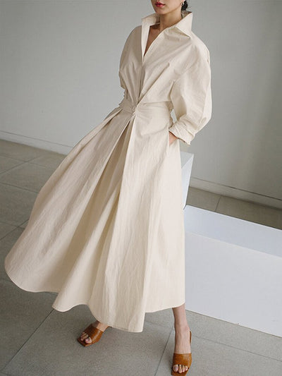 Clémence™ | Midi Dress with Button Detail