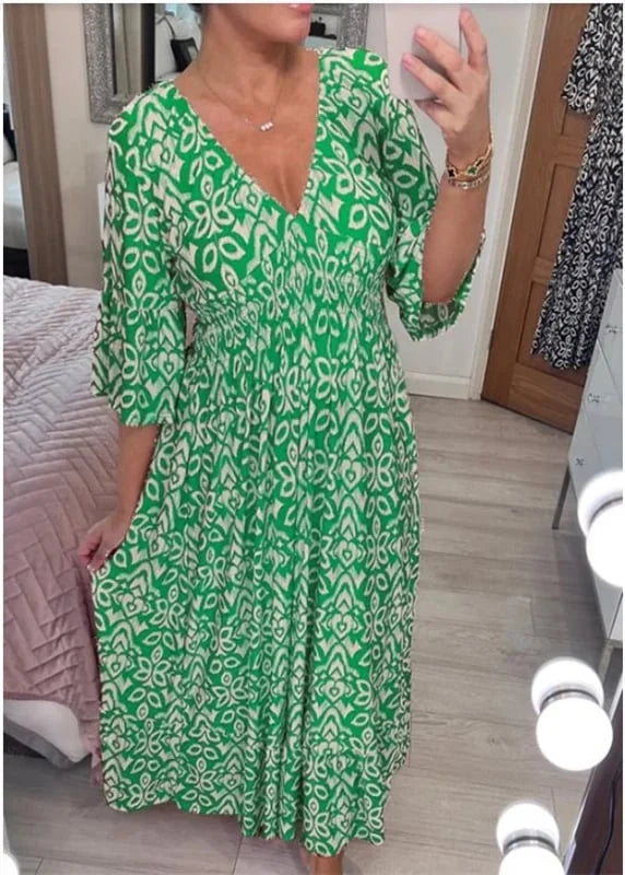 Floral Dress with V-Neck