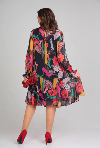 Naira – Floral Chiffon and Cotton Dress
