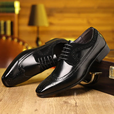 Daniel - Classic Men's Brogue Leather Shoes