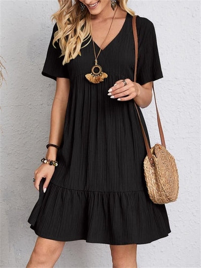 Casual flowy dress with a waist knot