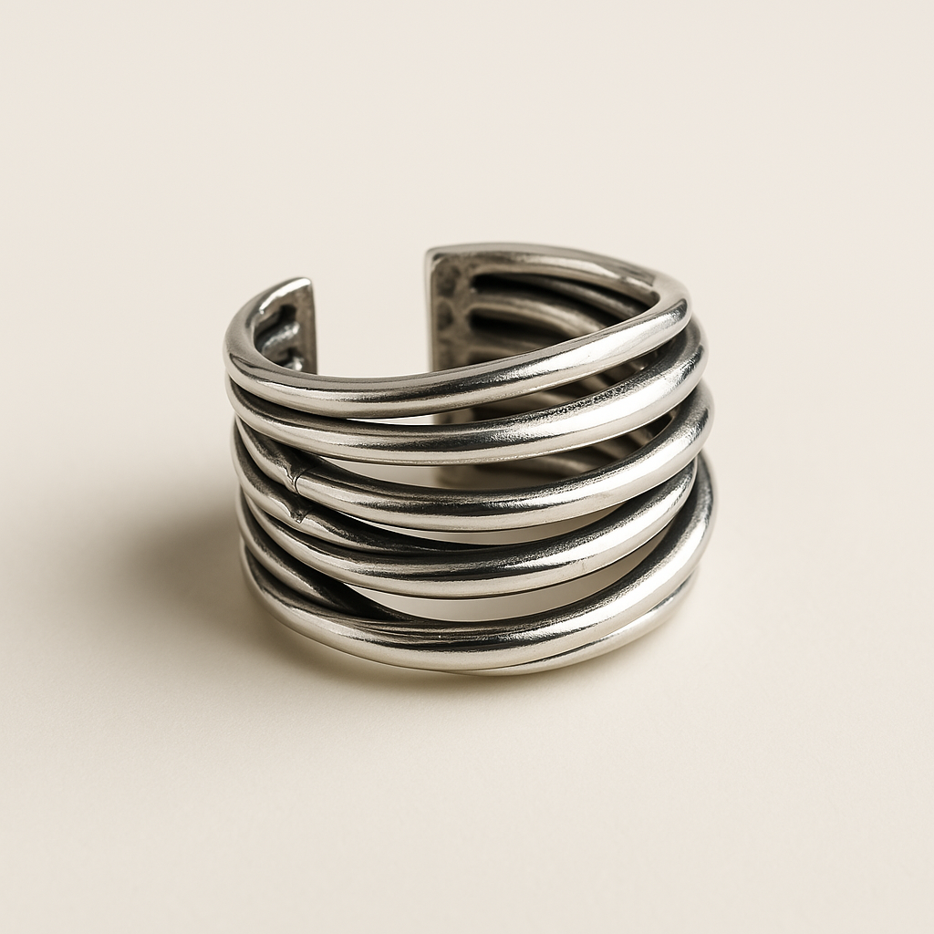 Emrys - Double Layer Moon Star Ring