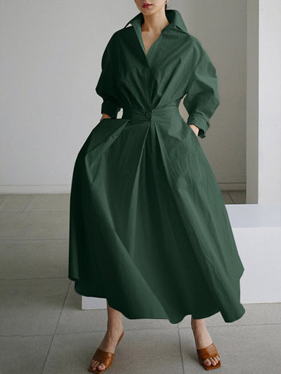 Clémence™ | Midi Dress with Button Detail