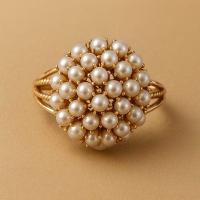 Connie - Creative Geometry Inlay Pearl Ring