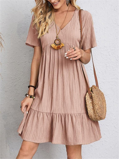 Casual flowy dress with a waist knot