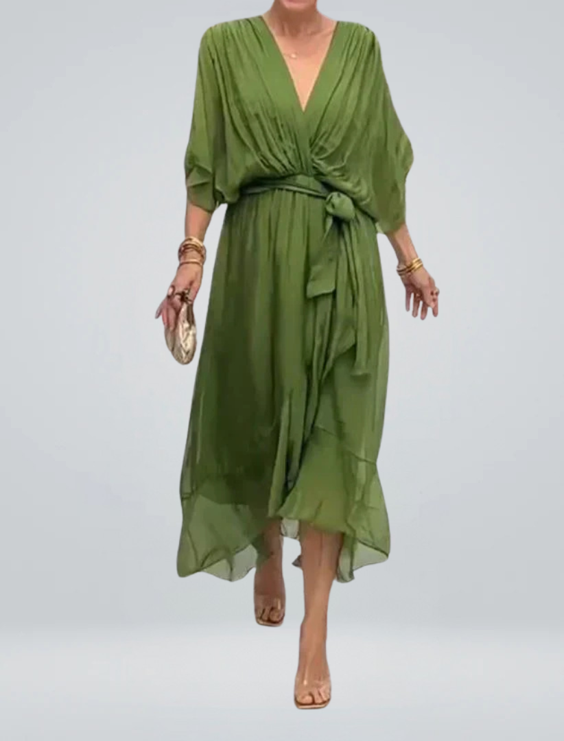 GINEVRA | Elegant Long Dress with Feminine Neckline