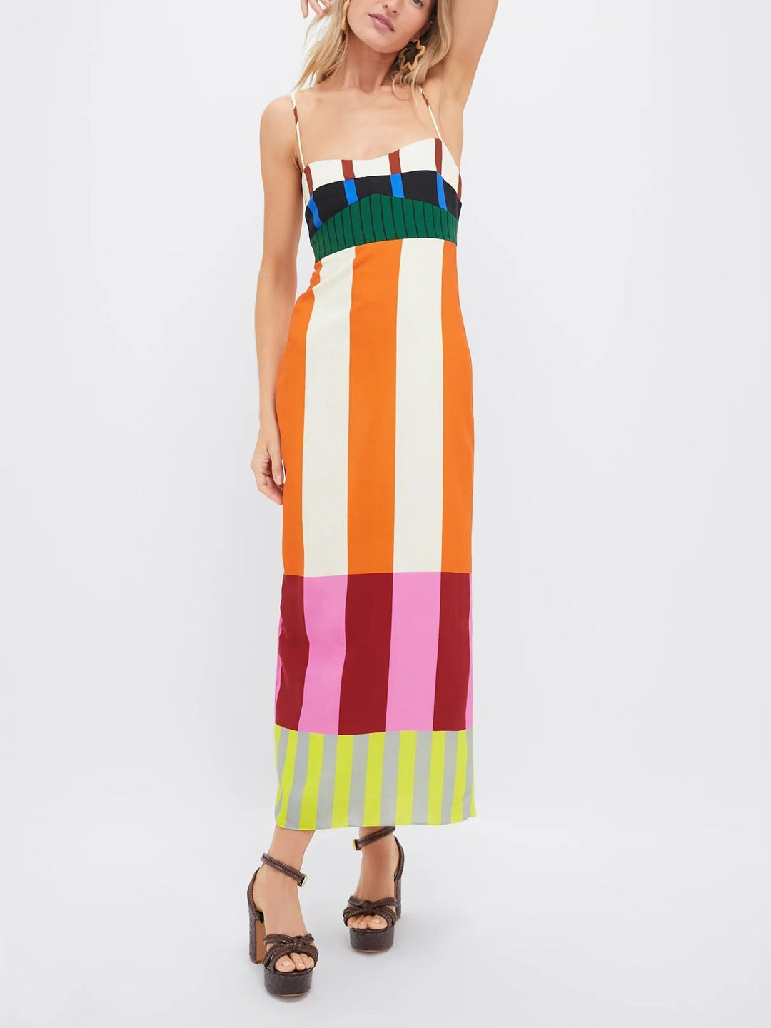 VITTORIA | Long Floral Dress with Wrap Fit for Sunny Days