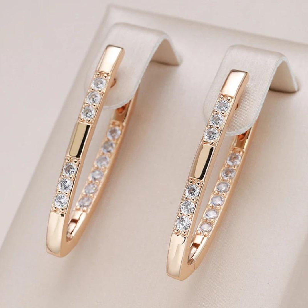 Demi - Sparkling Rose Gold Zircon Earrings for Women