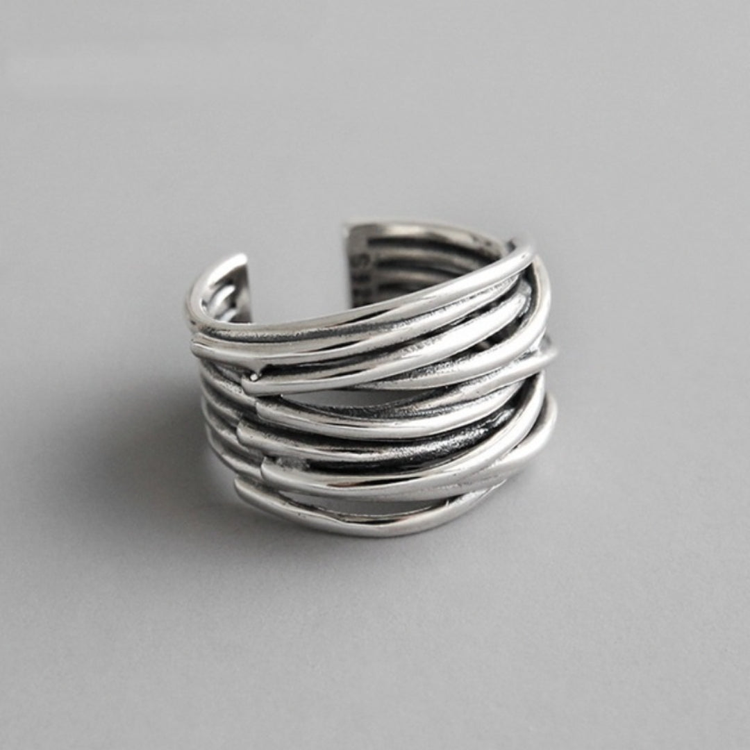 Emrys - Double Layer Moon Star Ring