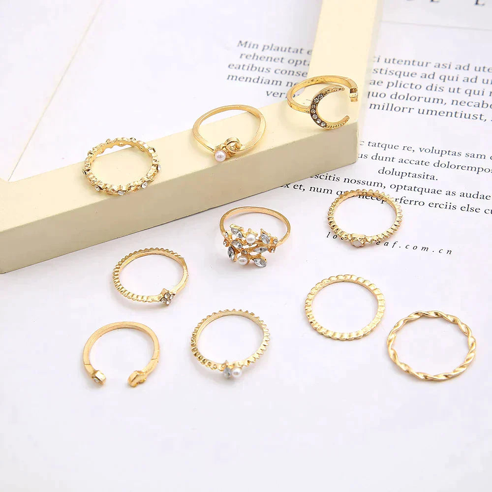 Ella - 10 Pack Fashionable Couple Branch Rings